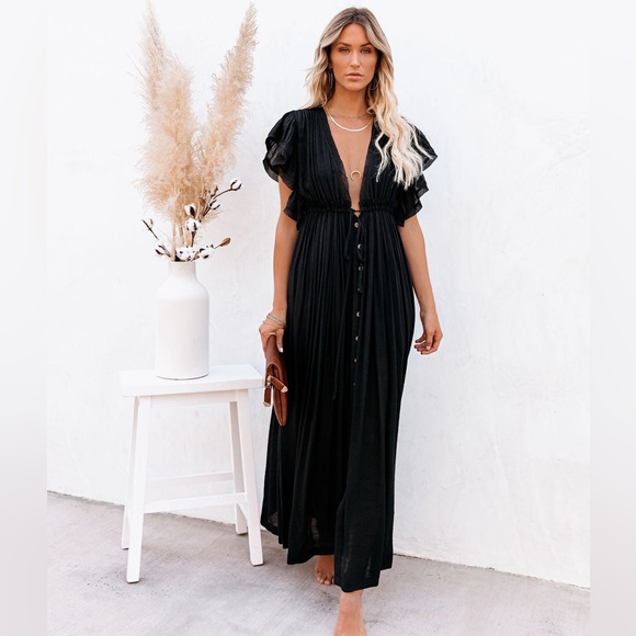 Flawless Dresses & Skirts - Flawless Black Crepe Maxi Dress